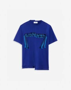 Lanvin ASYMMETRICAL CURB LACE T-SHIRT