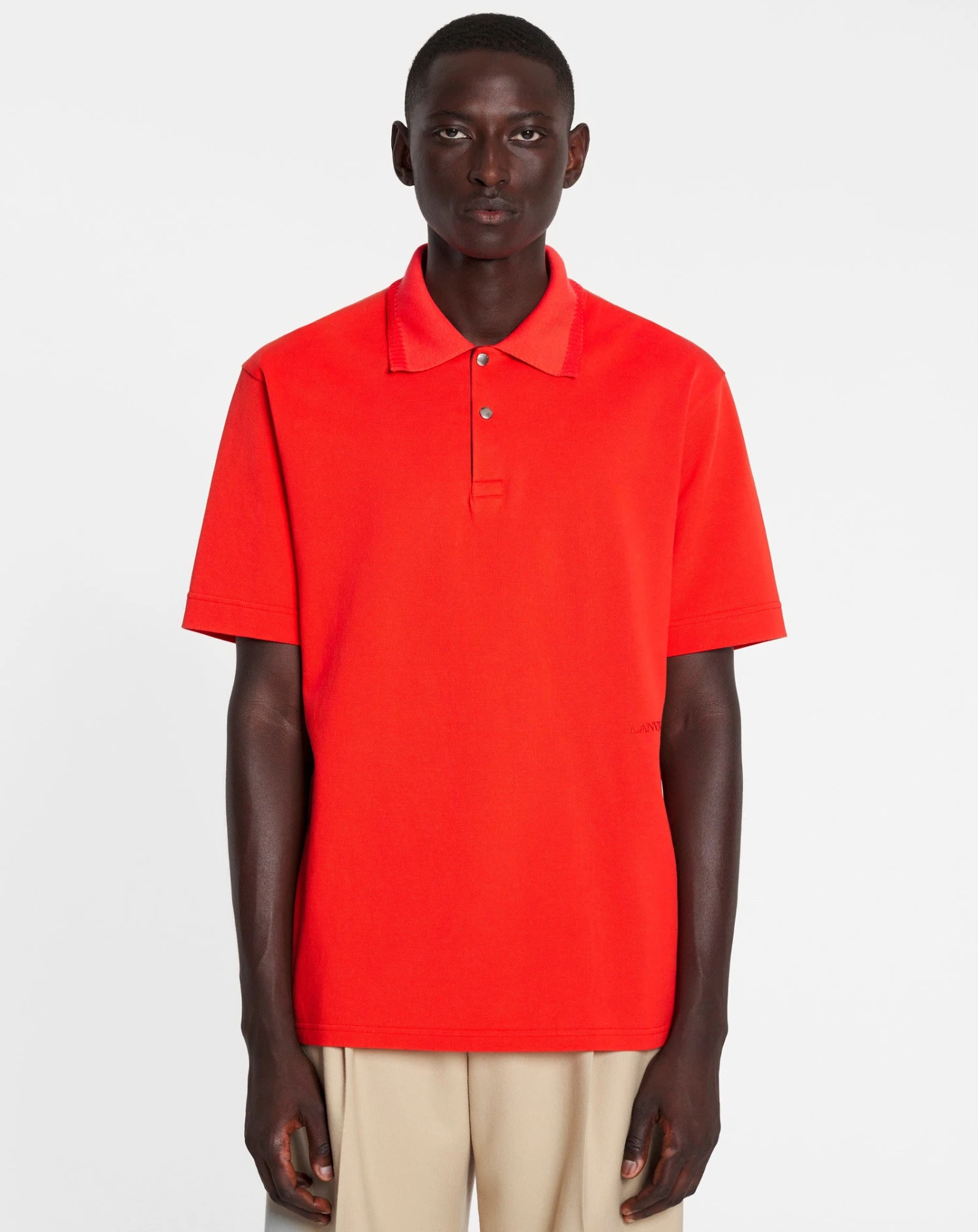 Lanvin OVERSIZED POLO WITH CURB LACE DETAILS 3 Lanvin OVERSIZED POLO WITH CURB LACE DETAILS - Image 3