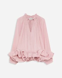 Lanvin LONG-SLEEVE CHARMEUSE BLOUSE