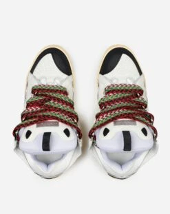 Lanvin LEATHER AND GLITTER TECHNICAL MATERIAL CURB SNEAKERS -Lanvin fm skrk11 drlx a2200c 1