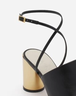 LEATHER SEQUENCE BY LANVIN CHUNKY HEELED SANDALS -Lanvin fw sasm02 napa a2310m1 f 248c1aca 8fb0 4347 aa6a a1adc6a62810