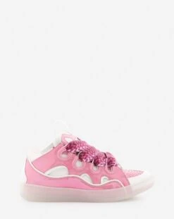 Lanvin METALLIC LEATHER CURB SNEAKERS
