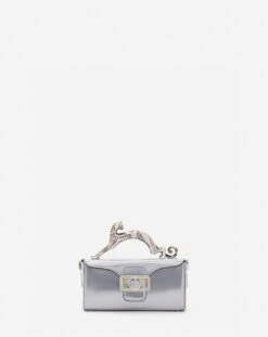 Lanvin METALLIC LEATHER NANO PENCIL CAT BAG