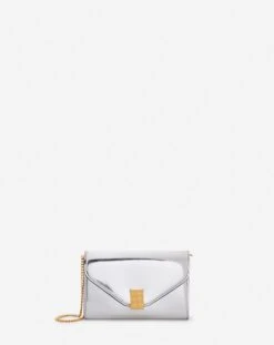 Lanvin CONCERTO WALLET ON CHAIN BAG IN METALLIC LEATHER