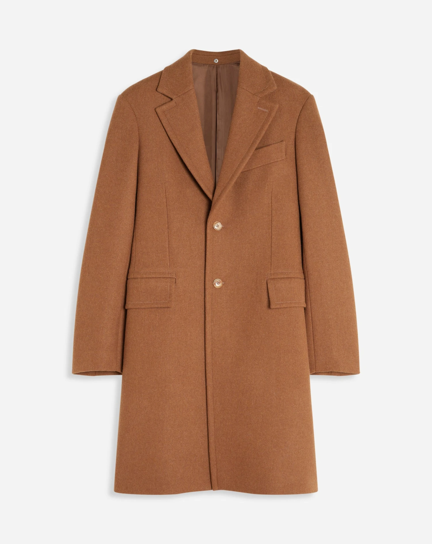 Lanvin CLASSIC SINGLE-BREASTED COAT WITH SHEARLING COLLAR 1 Lanvin CLASSIC SINGLE-BREASTED COAT WITH SHEARLING COLLAR