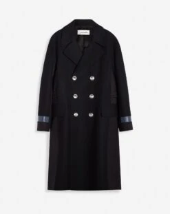 Lanvin DOUBLE-BREASTED COAT WITH CONTRASTING PANELS AND KIMONO SLEEVES