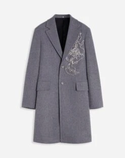 Lanvin CLASSIC SINGLE-BREASTED COAT WITH EMBROIDERIES