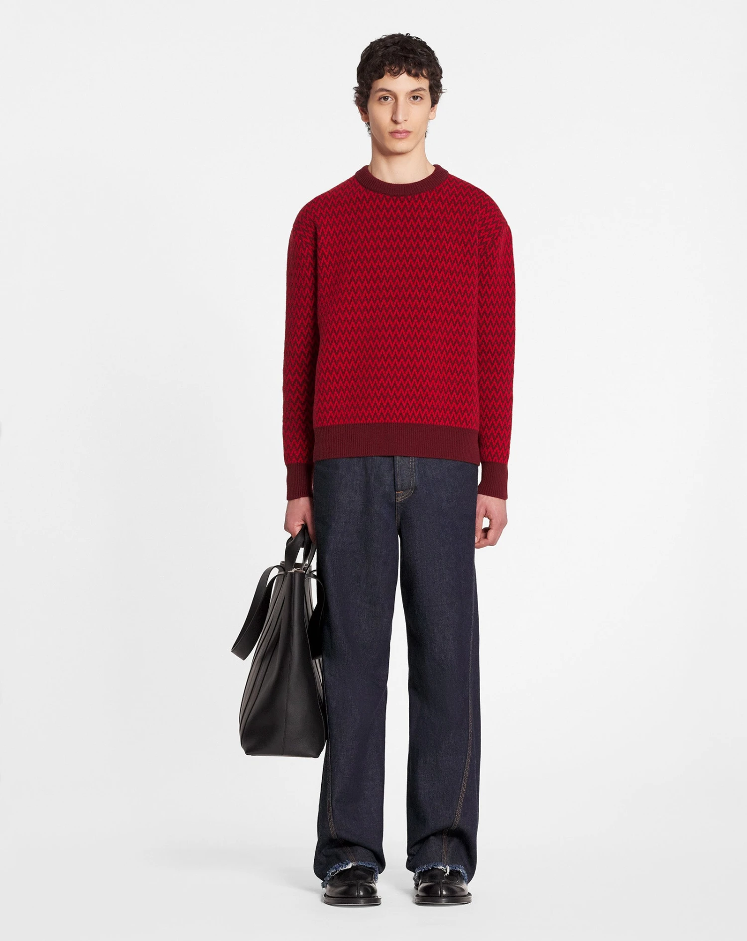 Lanvin CURB HERRINGBONE CREWNECK SWEATER IN MERINO WOOL 2 Lanvin CURB HERRINGBONE CREWNECK SWEATER IN MERINO WOOL - Image 2