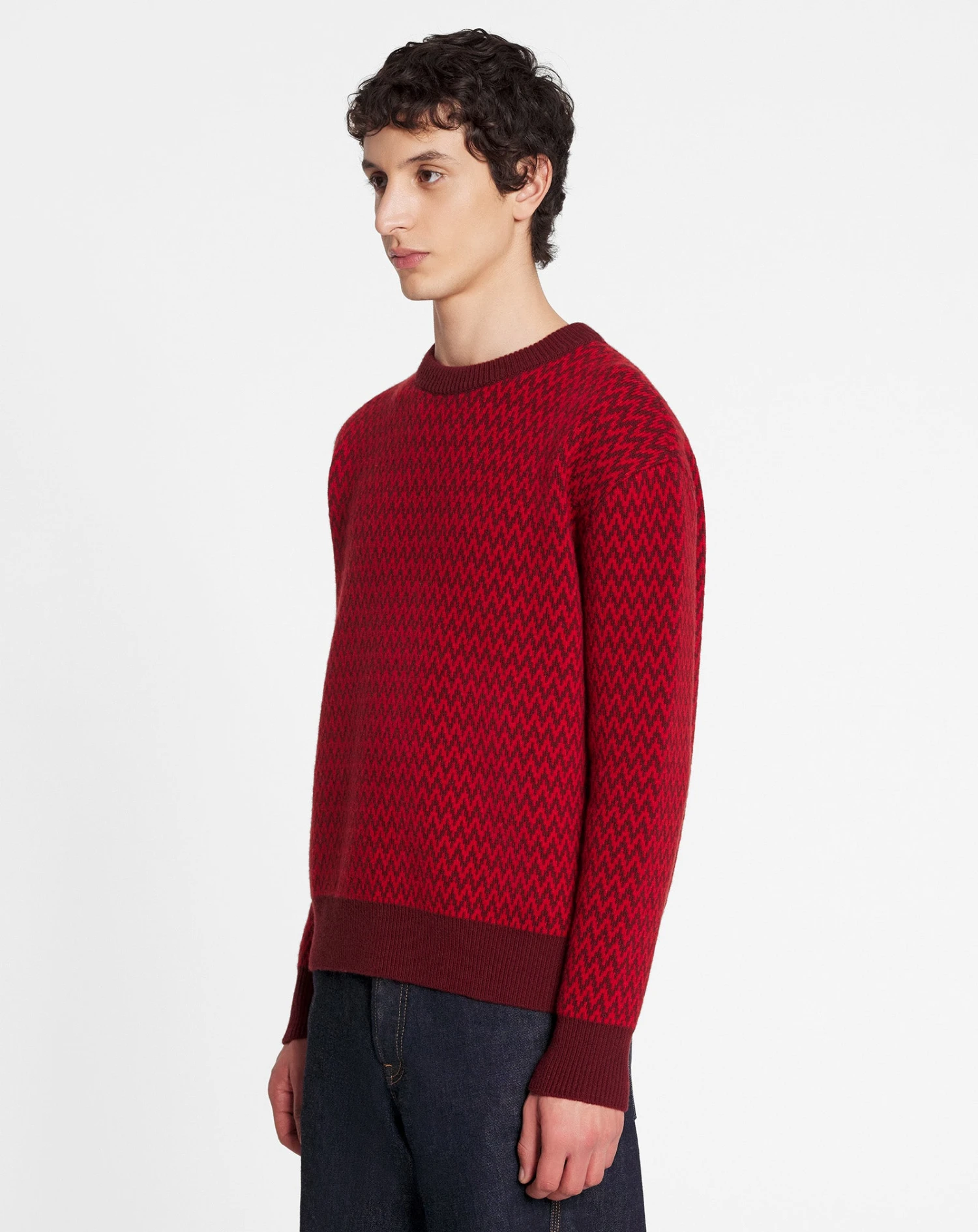 Lanvin CURB HERRINGBONE CREWNECK SWEATER IN MERINO WOOL 3 Lanvin CURB HERRINGBONE CREWNECK SWEATER IN MERINO WOOL - Image 3