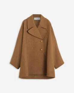 Lanvin TAILORED PEACOAT WITH JEWEL BUTTONS