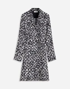 Lanvin FLOWER PRINT LONG SLEEVE WRAP MIDI DRESS