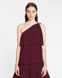 Lanvin ASYMMETRIC 3 LAYER DRESS WITH RUFFLES IN CHARMEUSE -Lanvin rw dr0024 4778 p2339c