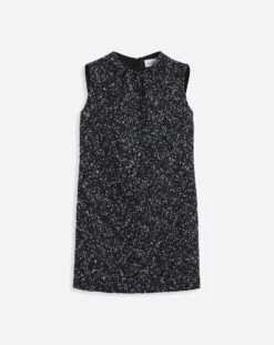 Lanvin GATHERED NECK MINI DRESS IN TWEED