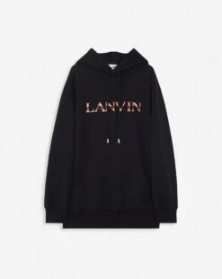 Lanvin OVERSIZED EMBROIDERED CURB HOODIE