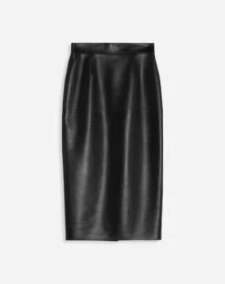Lanvin LEATHER MIDI PENCIL SKIRT