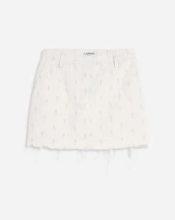 Lanvin DENIM MINI SKIRT WITH EMBROIDERY