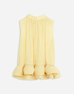Lanvin SLEEVELESS JACQUARD CHARMEUSE TOP