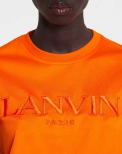 CLASSIC LANVIN PARIS EMBROIDERED T-SHIRT -Lanvin rw ts0030 j208 e2395 e 5d179efc 507a 4ee4 a665 3ad88430f2d7
